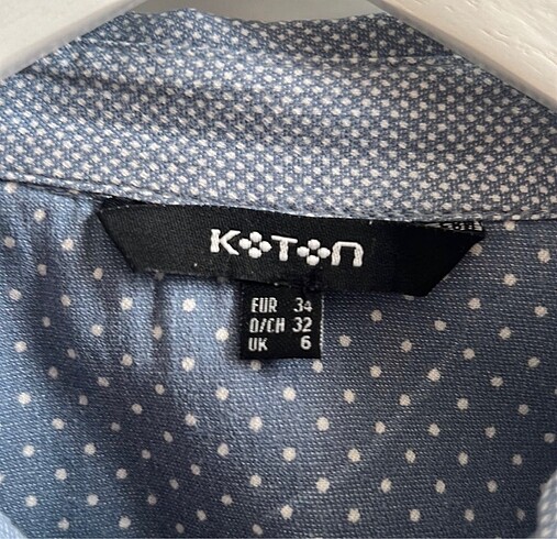 Koton Koton Mavi Puantiyeli Gömlek 34 Beden