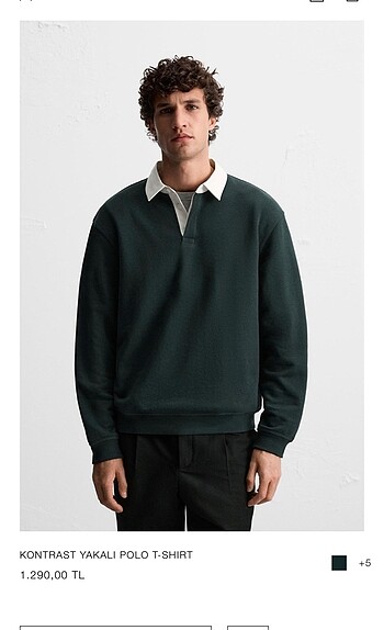 Zara erkek kontrast yaka Polo tişört