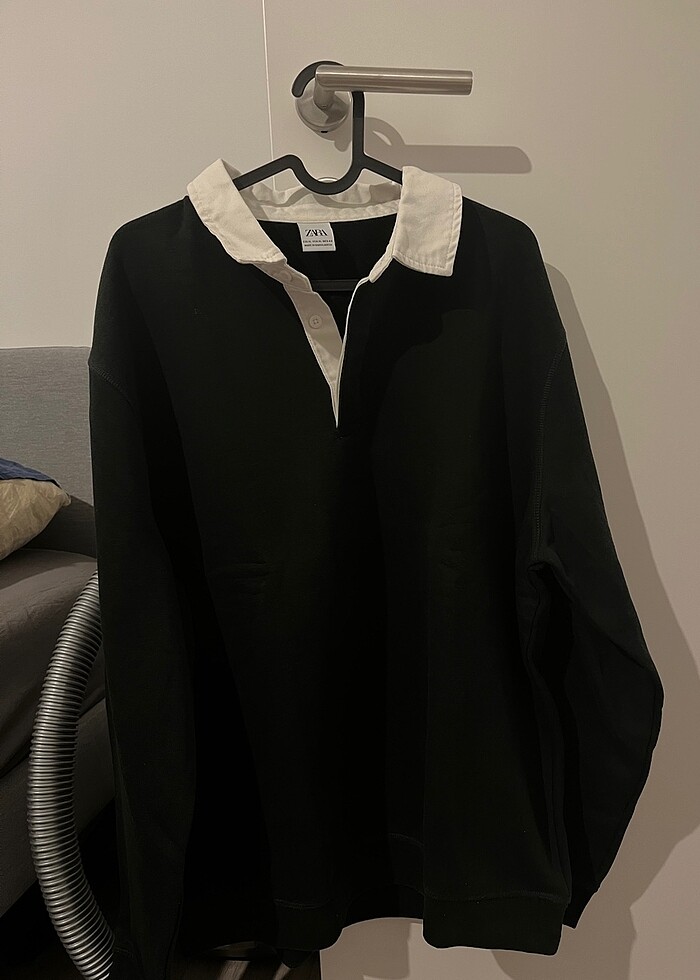 Zara erkek kontrast yaka Polo tişört - Görsel 2