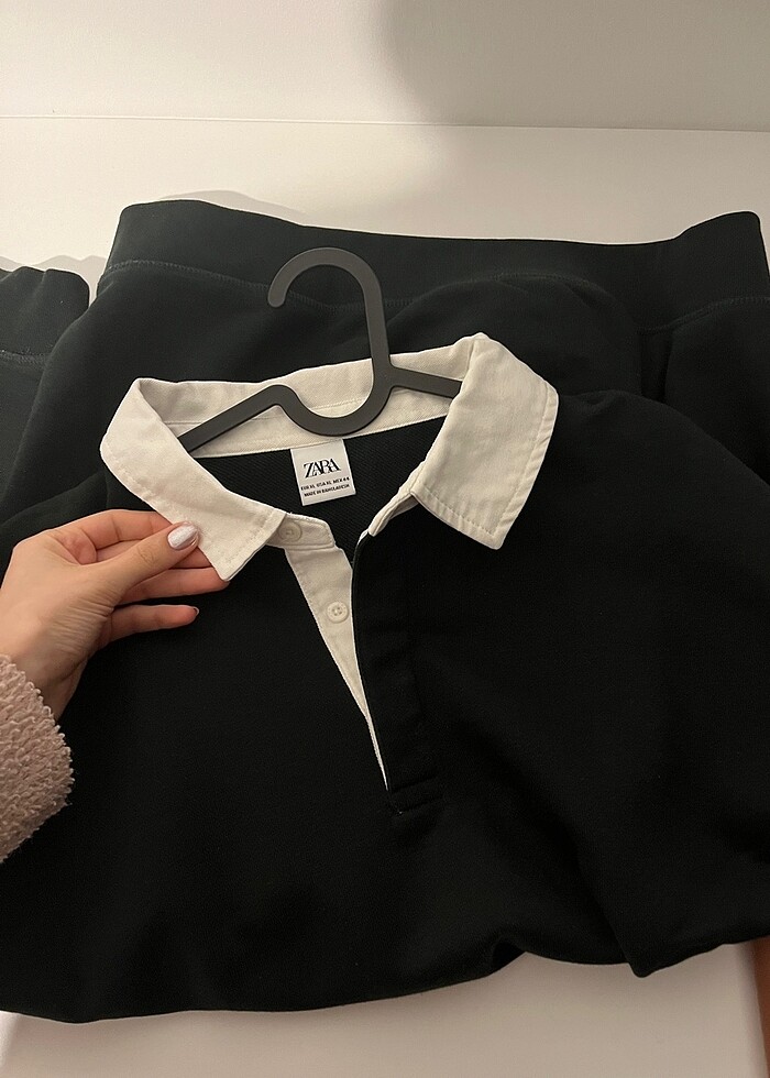 Zara erkek kontrast yaka Polo tişört - Görsel 4