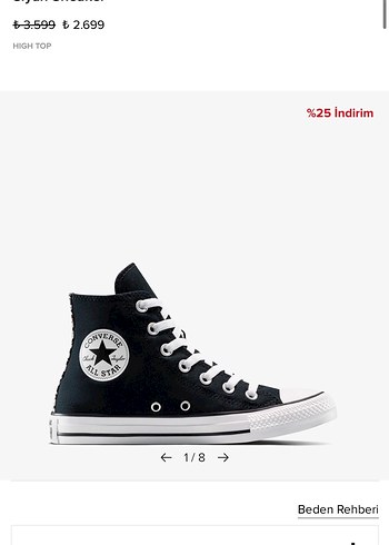 Converse Chuck Taylor All Star Unisex Siyah
