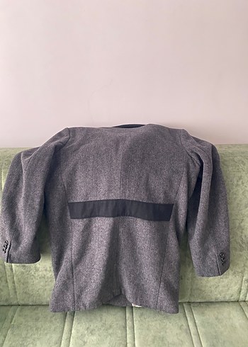 Gri Düğmeli Erkek çocuk Kaban - Görsel 4