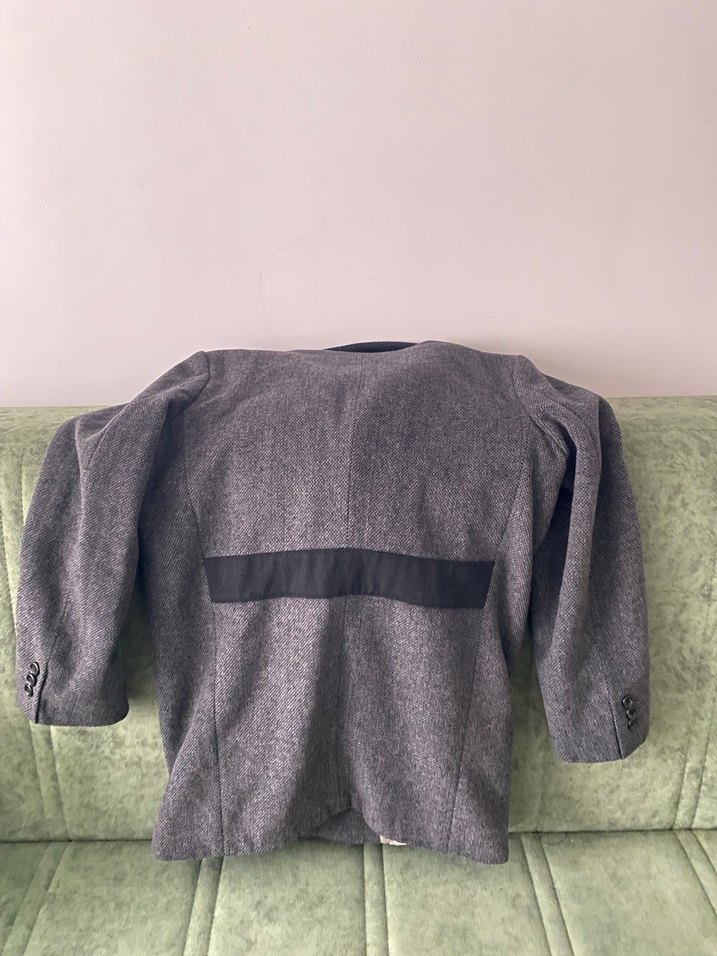 Gri Düğmeli Erkek çocuk Kaban - Görsel 4