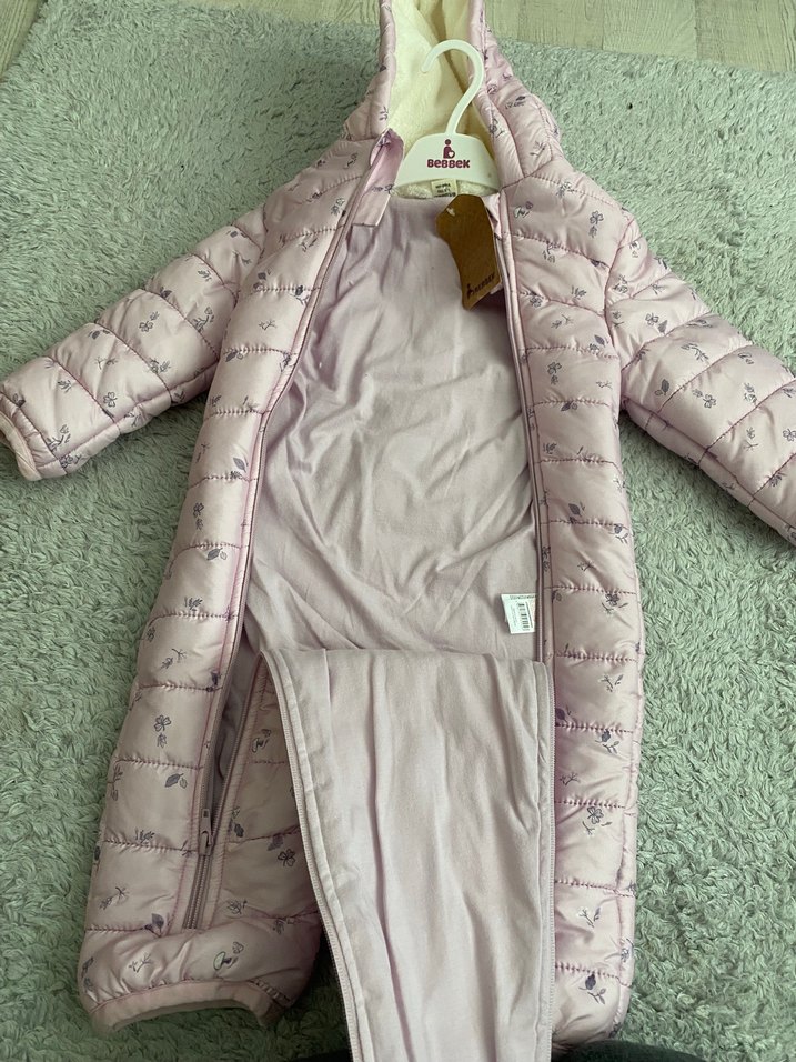 Pembe Nakışlı Kız Bebek Tulum - Görsel 4