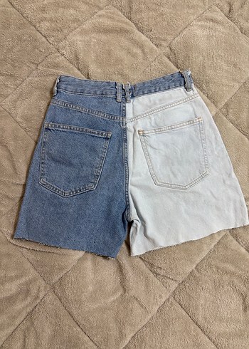 Kadın Mavi Gri Yarım Kot Şort - Görsel 2