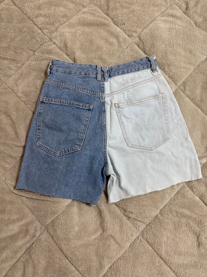 Kadın Mavi Gri Yarım Kot Şort - Görsel 2