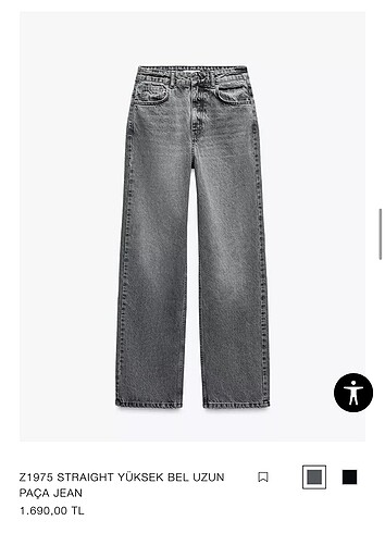 zara gri straight jean