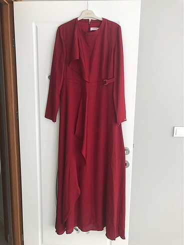 Armine bordo uzun elbise