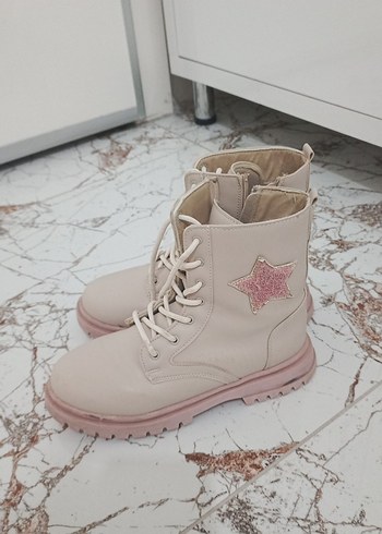 Bej Bağcıklı Stiletto kız çocuk bot pepino - Görsel 3