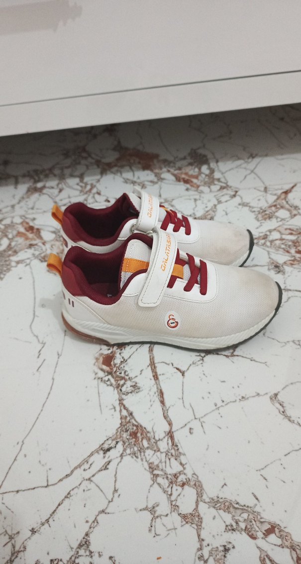 Beyaz Erkek Çocuk Spor Ayakkabı Velcro - Görsel 2