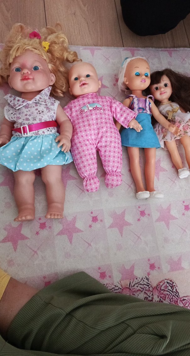 Pembe tonlarda oyuncak bebekler seti - Görsel 3