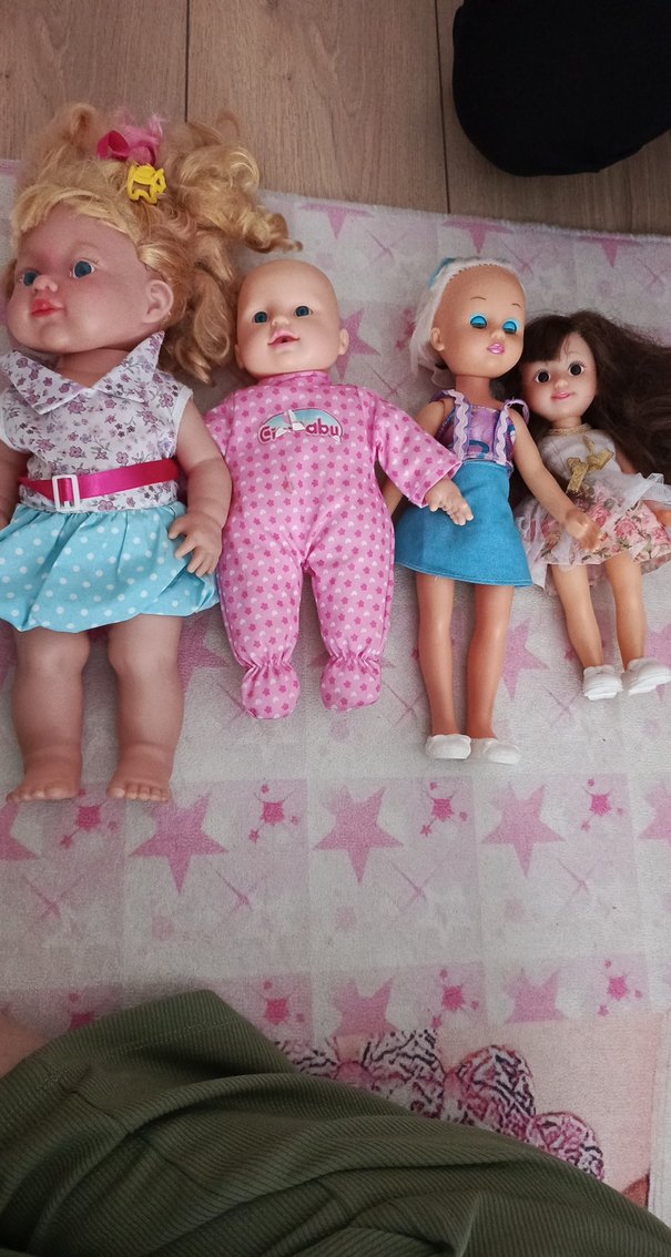 Pembe tonlarda oyuncak bebekler seti - Görsel 2