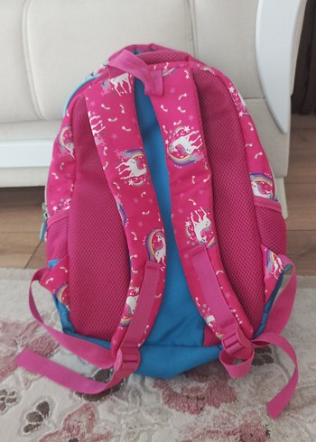 Renkli Unicorn Desenli Pembe Çocuk Okul Çantası - Görsel 5