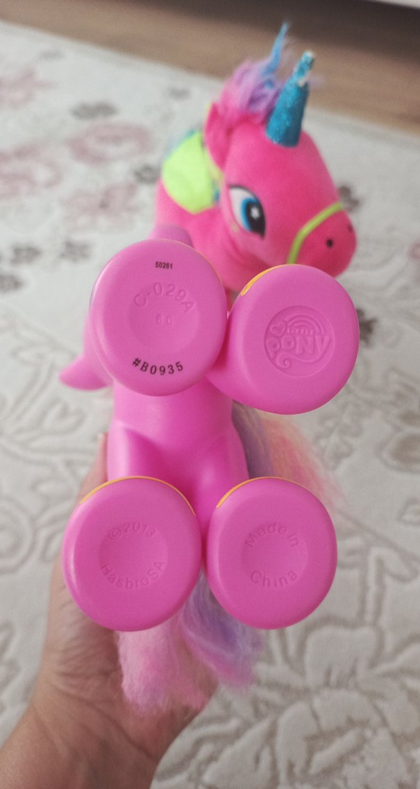 Renkli Pembe Peluş At Oyuncak - Görsel 3