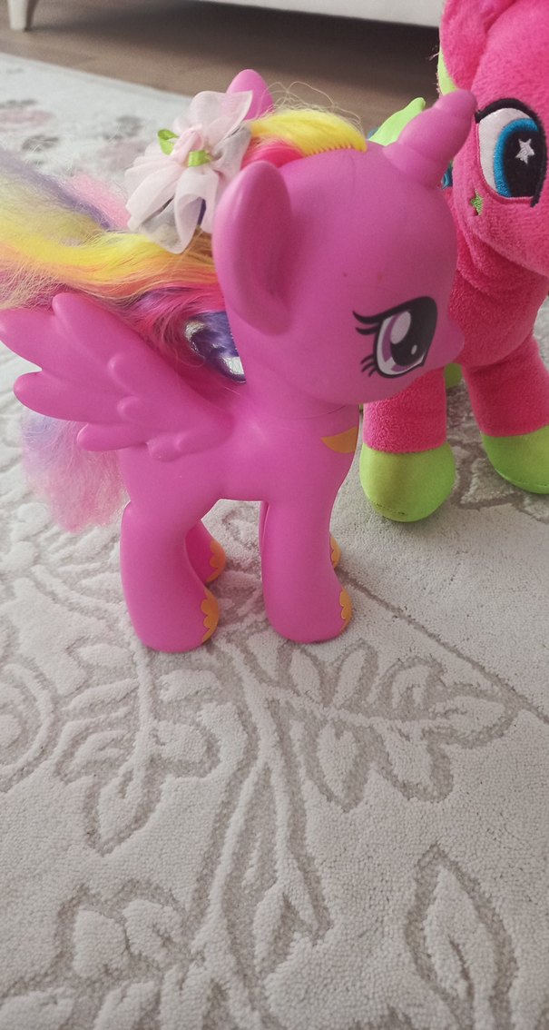 Renkli Pembe Peluş At Oyuncak - Görsel 2