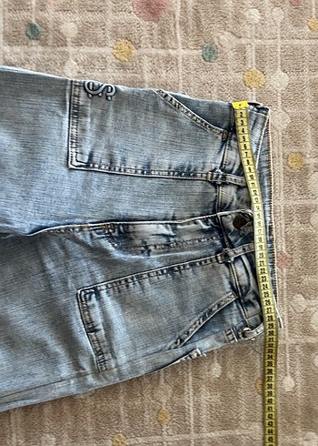 Diğer Mavi bol paça kadın jeans pantolon
