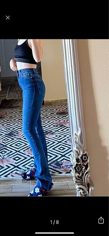 Yüksek bel skinny flare jeans