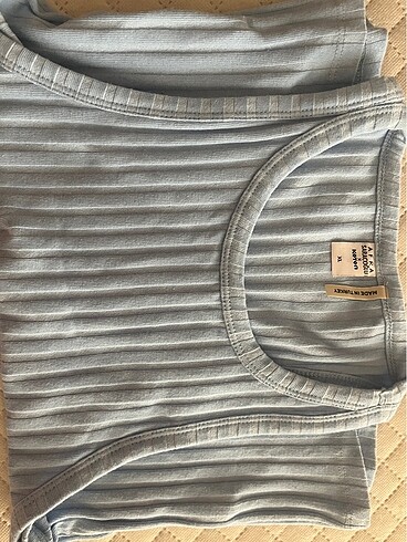 xl Beden mavi Renk Koton fitilli halter yaka crop bluz