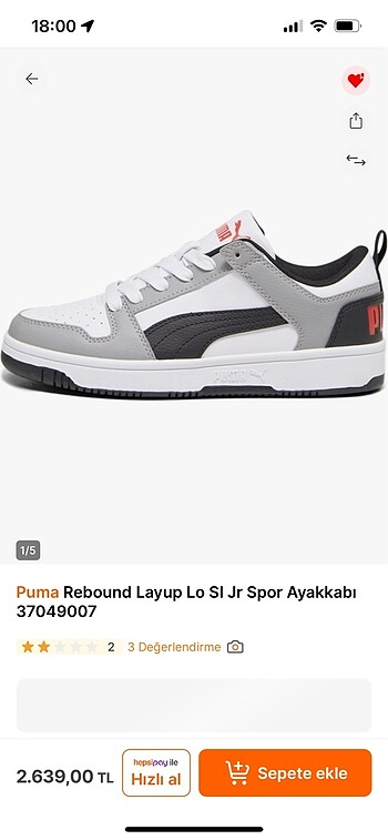 Puma rebound layup lo sı jr spor ayakkabı