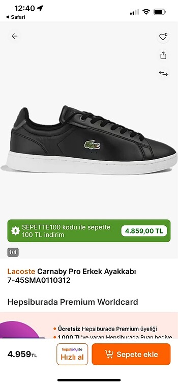 LACOSTE Carnaby pro erkek ayakkabısı