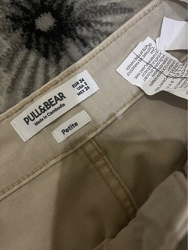 xs Beden ten rengi Renk Pull and Bear yüksek bel kadın kargo pantolon