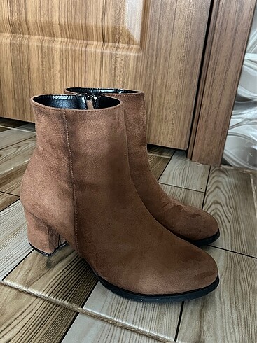 Taba renk Kadın topuklu bot
