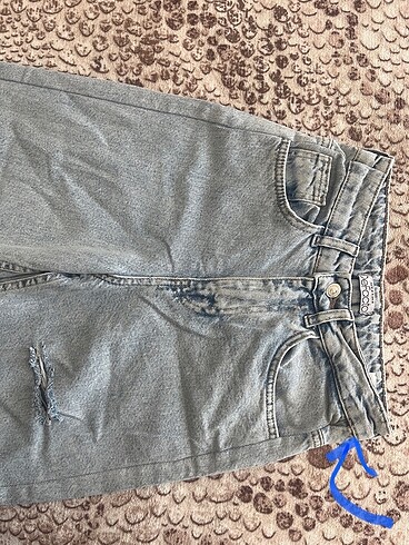 32 Beden Defacto straight wide yırtık detaylı yüksek bel jeans pantolon
