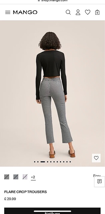 32 Beden Mango flare crop pantolon