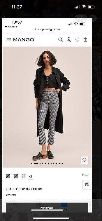 Mango flare crop pantolon
