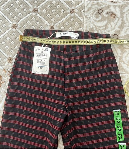 xs Beden Pull&Bear ekoseli kadın pantolon