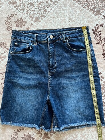 l Beden lacivert Renk Trendyol milla mavi yüksek bel esnek skinny denim şort