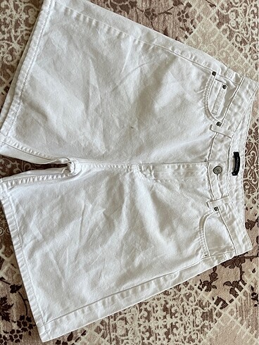 m Beden Trendyol milla beyaz yüksek bel denim bermuda şort