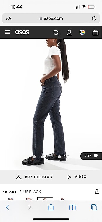 Asos füme renk straight kadın jeans pantolon