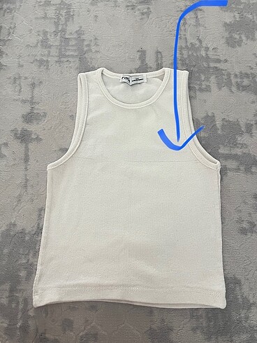 xs Beden Rays beyaz crop tarzı üst bluz