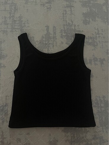Siyah crop bluz üst