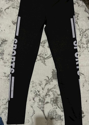 Siyah Baskılı Kadın Street Wear Tayt