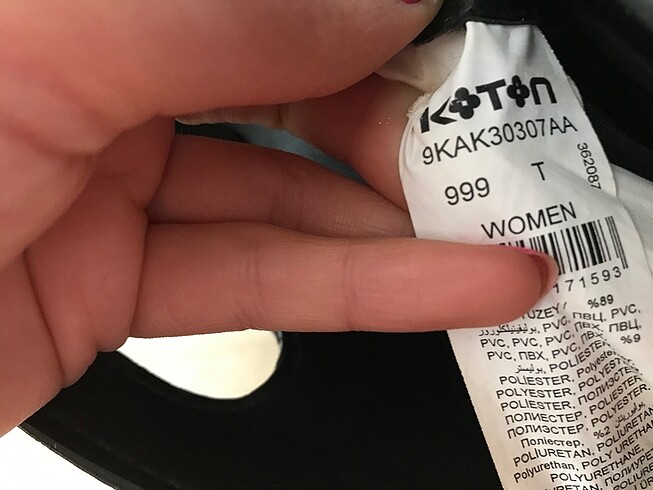 Beden siyah Renk Koton askılı çanta