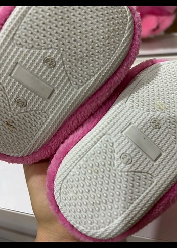 Kız Çocuk Pembe Peluş Ev Terliği - Görsel 2