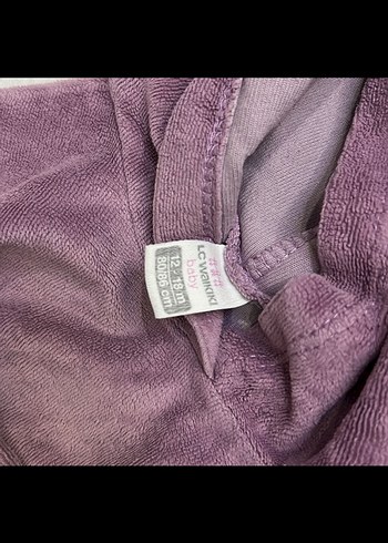 Mor Kapüşonlu Fırfırlı Kız Eşofman Takımı - Görsel 3