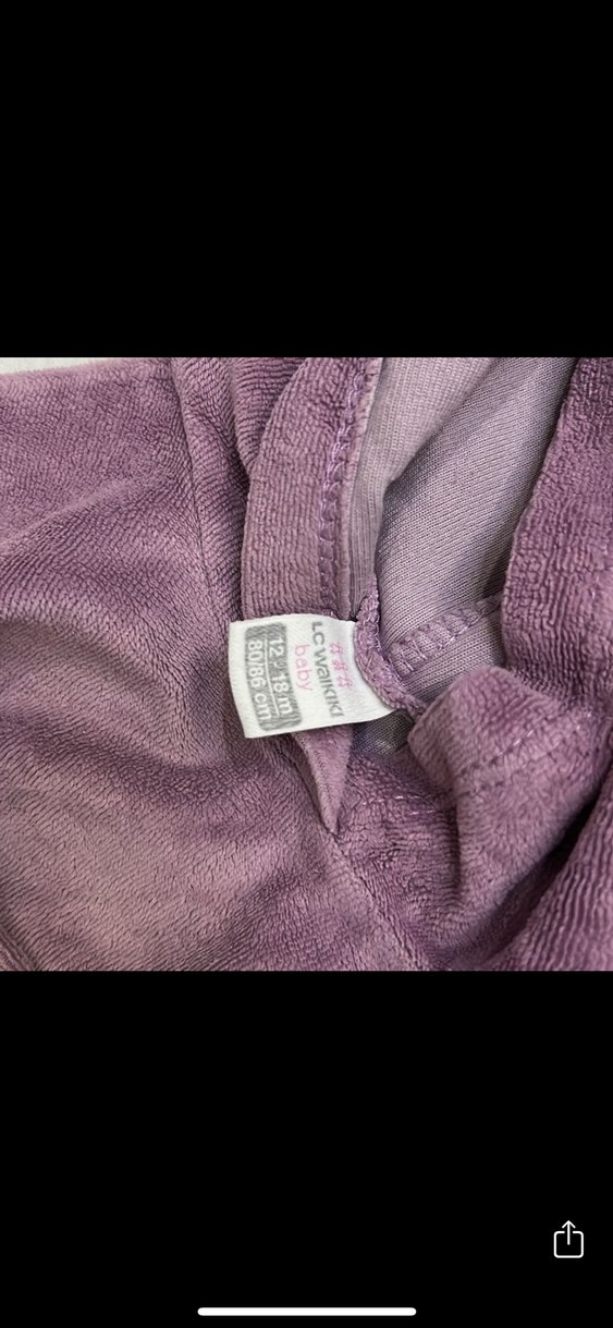 Mor Kapüşonlu Fırfırlı Kız Eşofman Takımı - Görsel 3