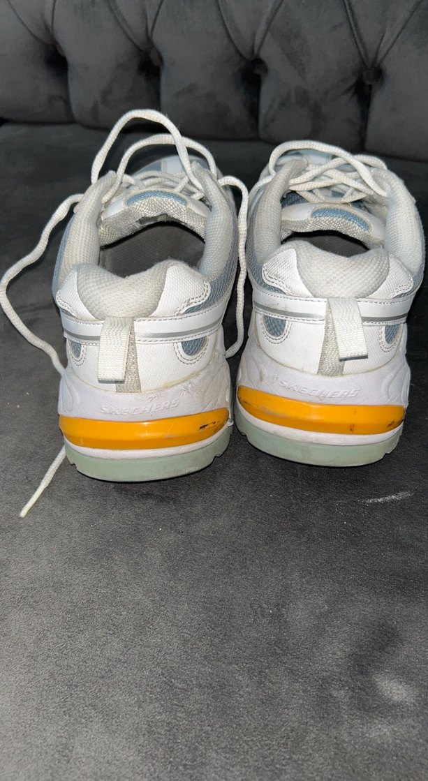 Beyaz Mavi Renkli Bağcıklı Erkek Sneakers - Görsel 3