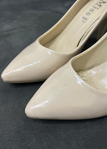 Krem Stiletto Topuklu Kadın Ayakkabı - Görsel 2