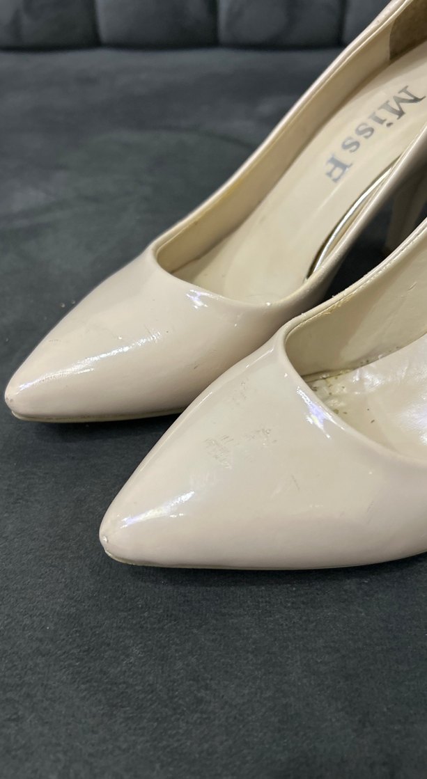 Krem Stiletto Topuklu Kadın Ayakkabı - Görsel 2