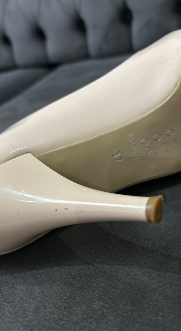 Krem Stiletto Topuklu Kadın Ayakkabı - Görsel 5