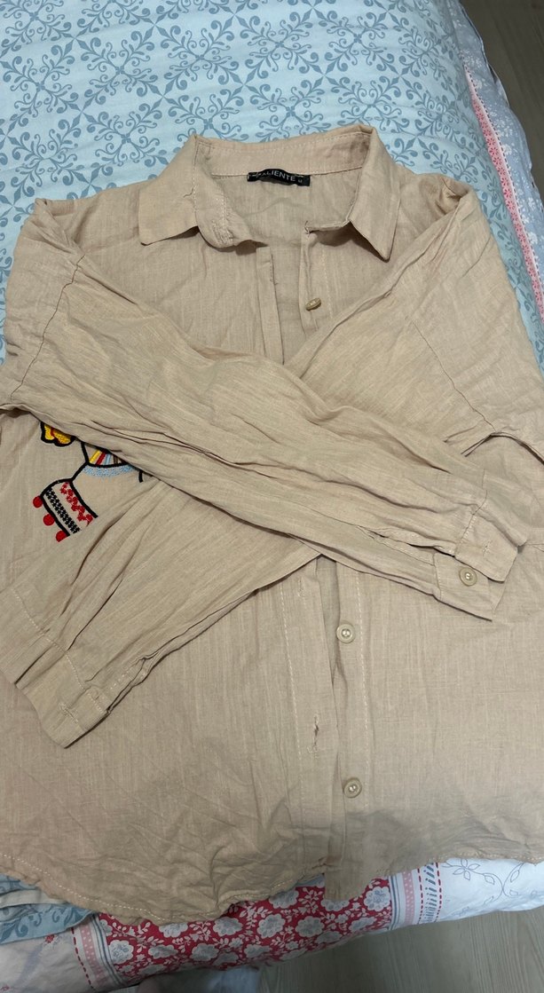 Nakışlı Bohem Kadın Keten Gömlek - Görsel 4