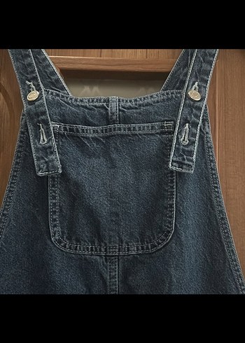 Kadın Lacivert Denim Salopet - Görsel 2