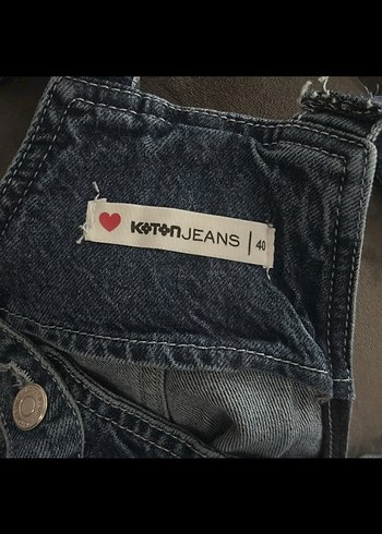 Kadın Lacivert Denim Salopet - Görsel 4