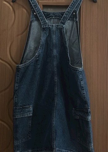 Kadın Lacivert Denim Salopet - Görsel 3