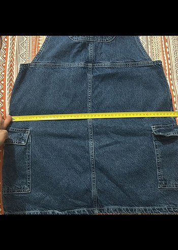 Kadın Lacivert Denim Salopet - Görsel 5