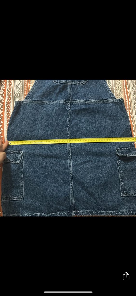 Kadın Lacivert Denim Salopet - Görsel 5